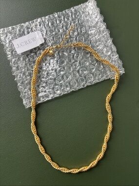 J. Crew Gold Twist Rope Chain Necklace